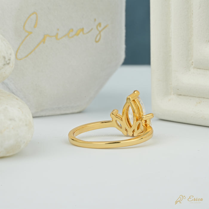The Lotus - Marquise Lab Grown Diamond Three Stone Ring