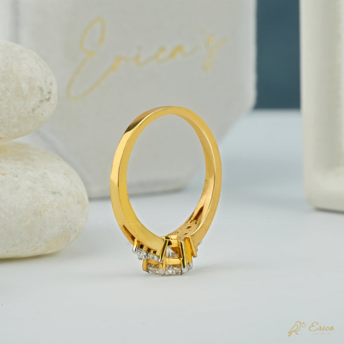 The Luna - Round Lab Grown Diamond Pavé Solitaire Ring
