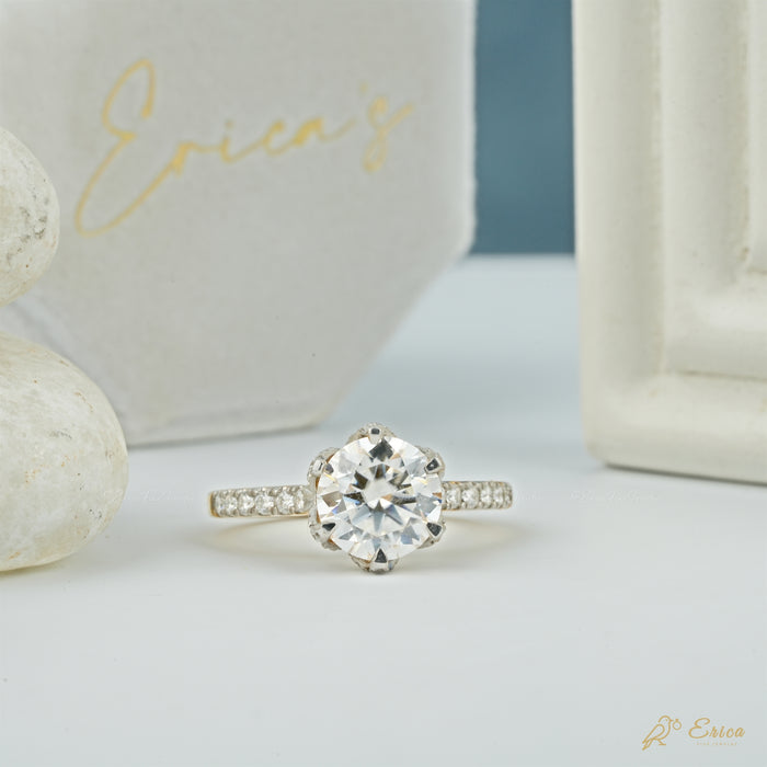 The Moonlight - Round Lab Grown Diamond Hidden Halo Pavé Ring