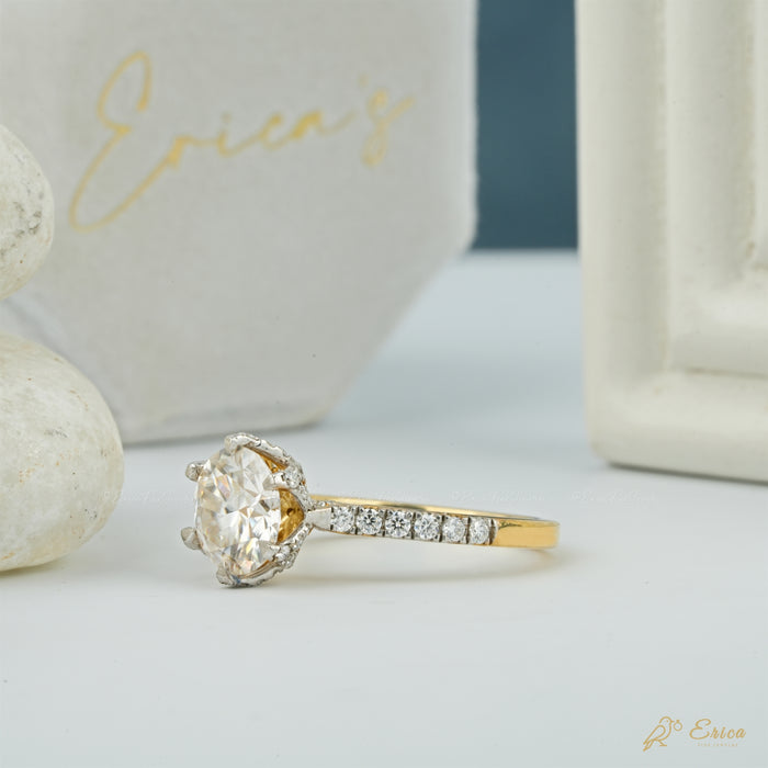 The Moonlight - Round Lab Grown Diamond Hidden Halo Pavé Ring