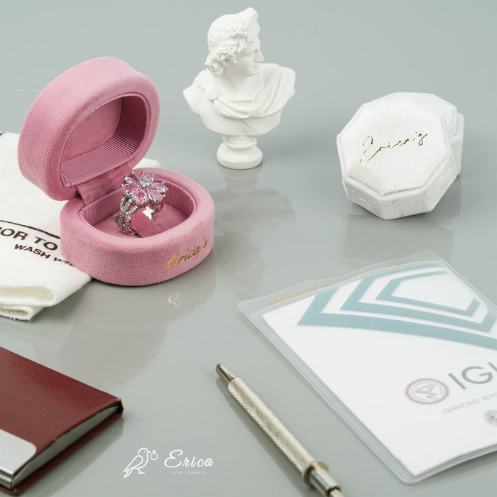 The Peony - Pink Pear Floral Lab Grown Diamond Cluster Ring