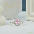 The Rosé - Pink Pear Lab Grown Diamond Halo Ring
