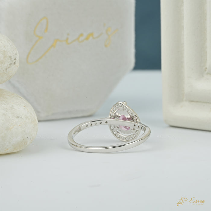 The Rosé - Pink Pear Lab Grown Diamond Halo Ring