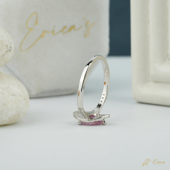 The Rosé - Pink Pear Lab Grown Diamond Halo Ring