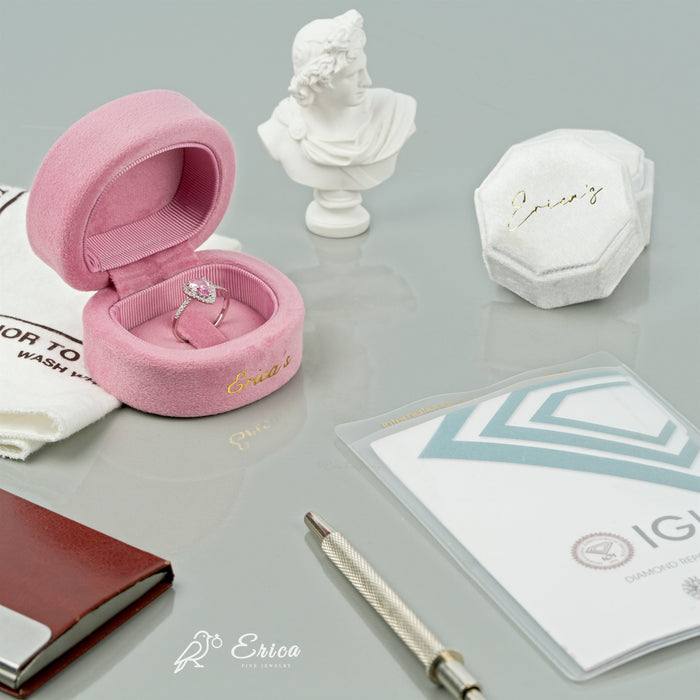 The Rosé - Pink Pear Lab Grown Diamond Halo Ring