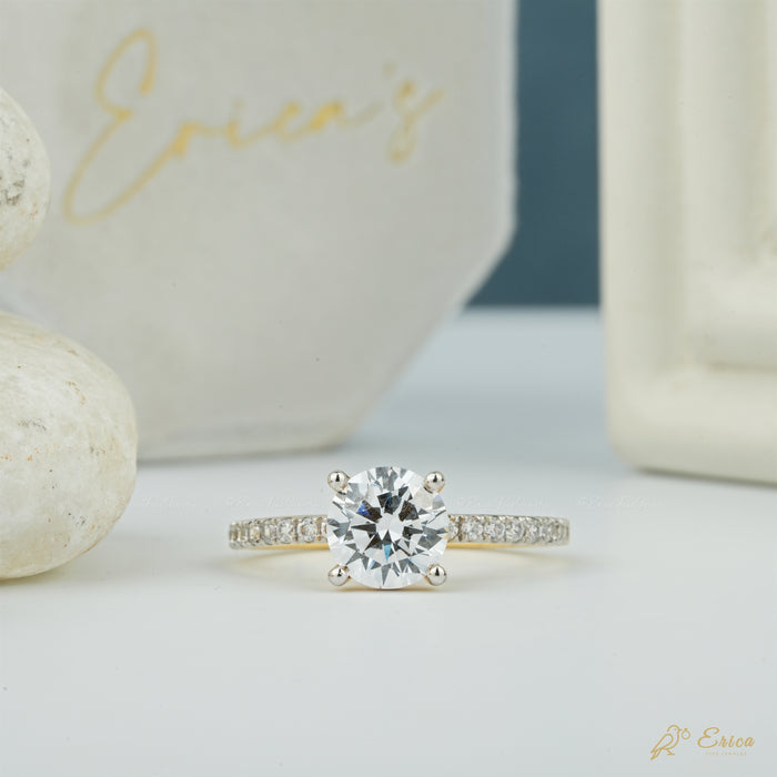 The Soleil - Round Lab Grown Diamond Pavé Ring