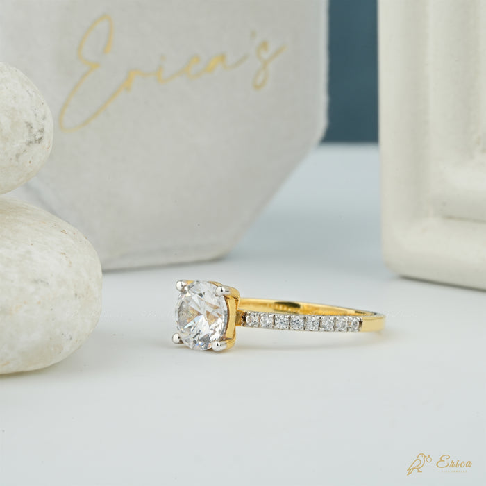 The Soleil - Round Lab Grown Diamond Pavé Ring
