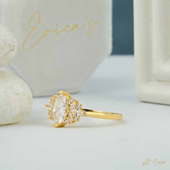 The Stellar - Marquise Starburst Lab Grown Diamond Cluster Ring