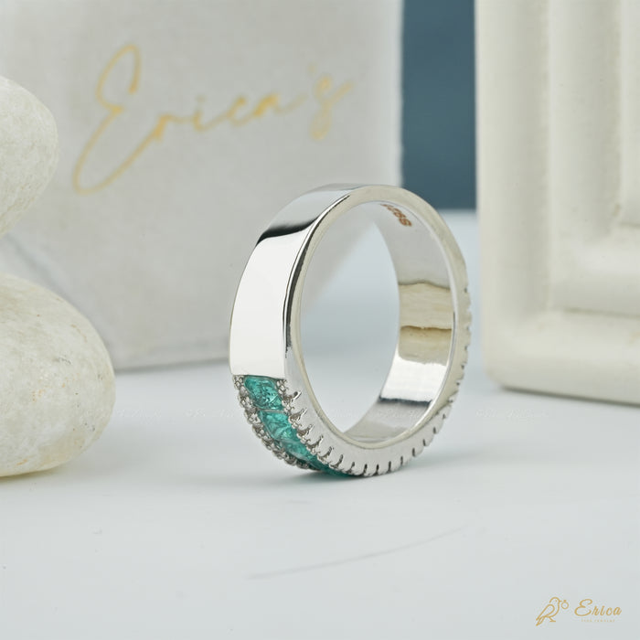 The Teal - Princess Lab Grown Diamond Channel Band
