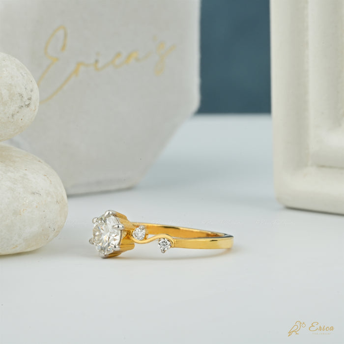 The Vine - Round Bezel Lab Grown Diamond Tendril Ring