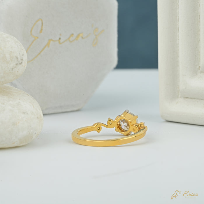 The Vine - Round Bezel Lab Grown Diamond Tendril Ring
