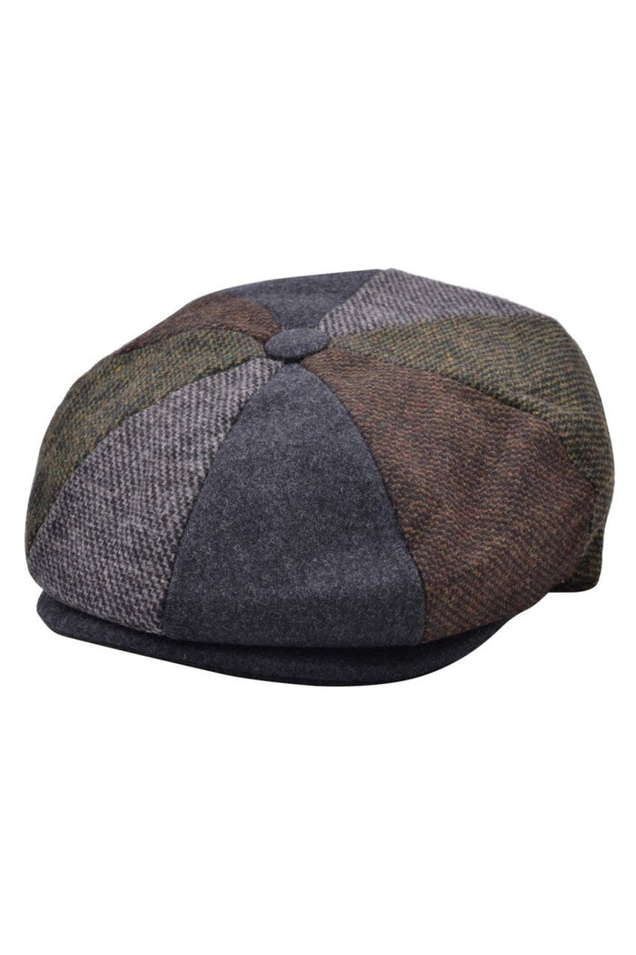 TWEED WOOL BLEND MULTI COLOUR NEWSBOY CAP