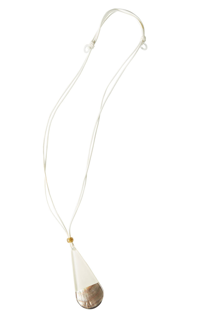 Two-Tone Resin Pendant On Slider Cord Necklace | Ming Wang