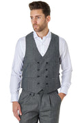 Tyler - Grey Tweed Double Breasted Waistcoat