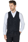 Tyler - Tweed Double Breasted Dark Grey waistcoat