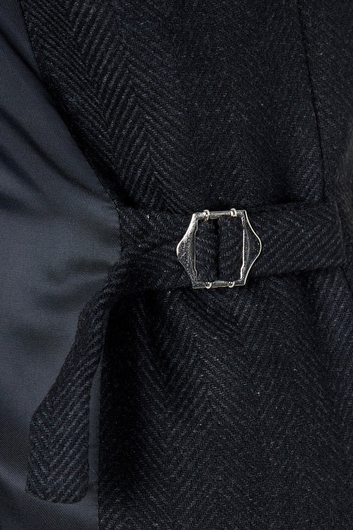Tyler - Tweed Double Breasted Dark Grey waistcoat