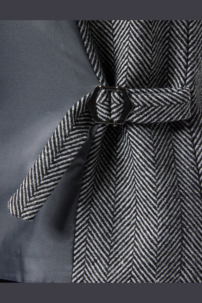 TYLER HERRINGBONE TWEED GREY WAISTCOAT