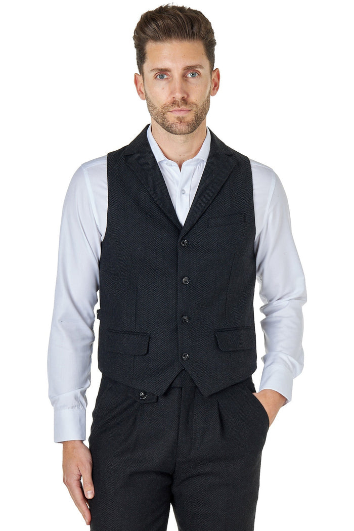 TYLER HERRINGBONE TWEED WAISTCOAT