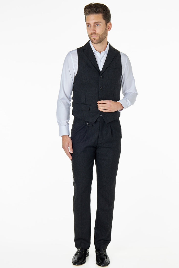 TYLER HERRINGBONE TWEED WAISTCOAT