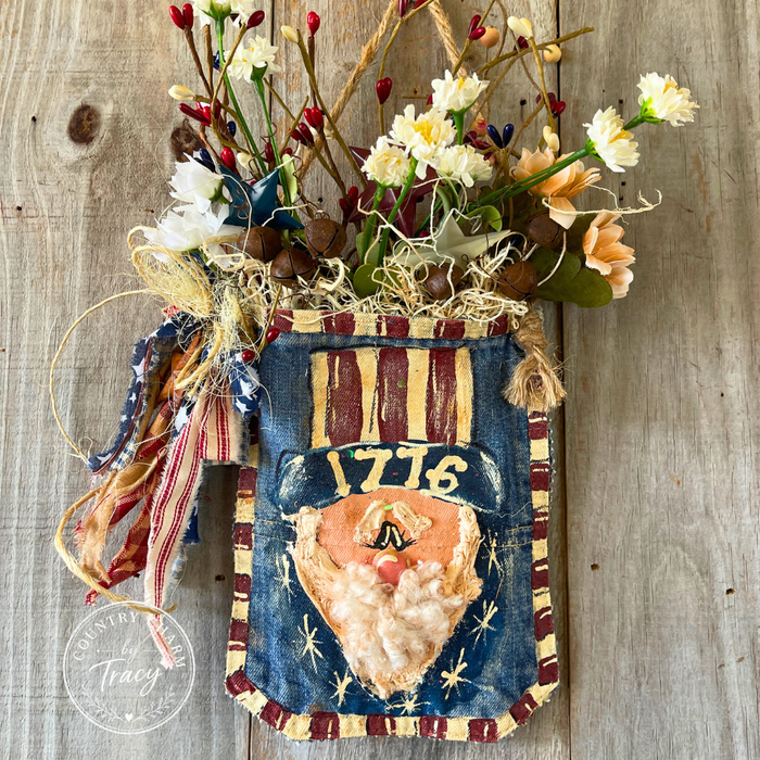 Uncle Sam 1776 Denim Pocket Decor Hanger -