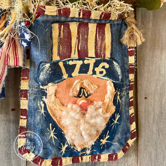 Uncle Sam 1776 Denim Pocket Decor Hanger -