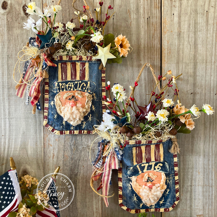 Uncle Sam 1776 Denim Pocket Decor Hanger -