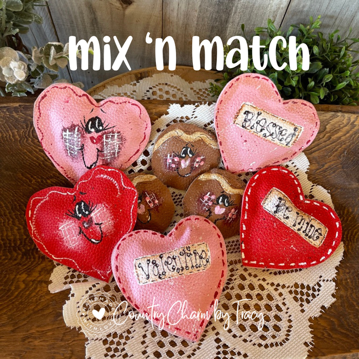 Valentine Bowl Filler Set – Hearts & Gingerbread (Set of 7)