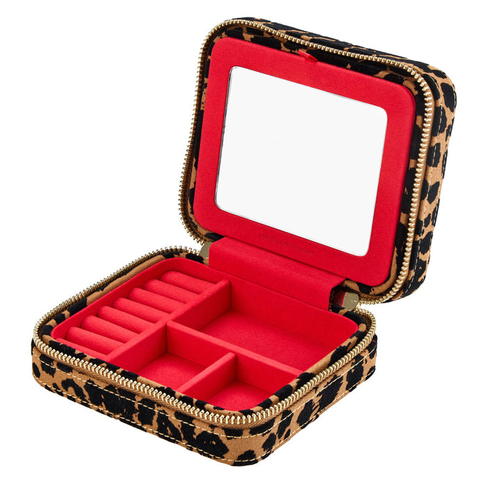 Savanna Leopard Print Jewellery Zip Case