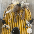 Wood Hand-Painted Honey Hive Door Hanger