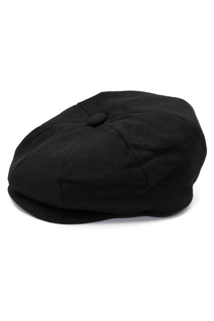 WOOL BLEND NEWSBOY FLAT CAP IN TWEED