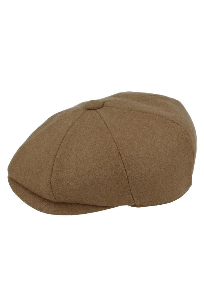 WOOL BLEND NEWSBOY FLAT CAP IN TWEED