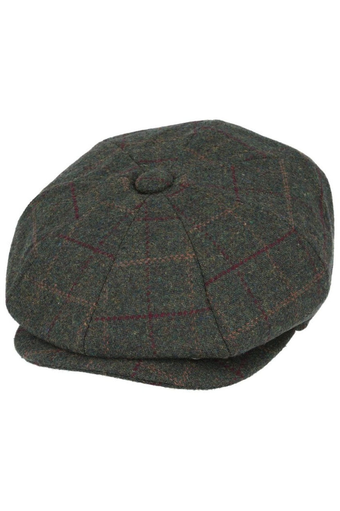 WOOL BLEND TWEED CHECK NEWSBOY CAP
