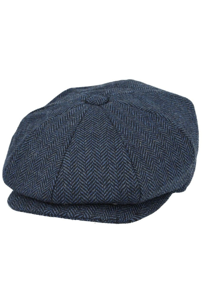 WOOL HERRINGBONE NEWSBOY FLAT CAP