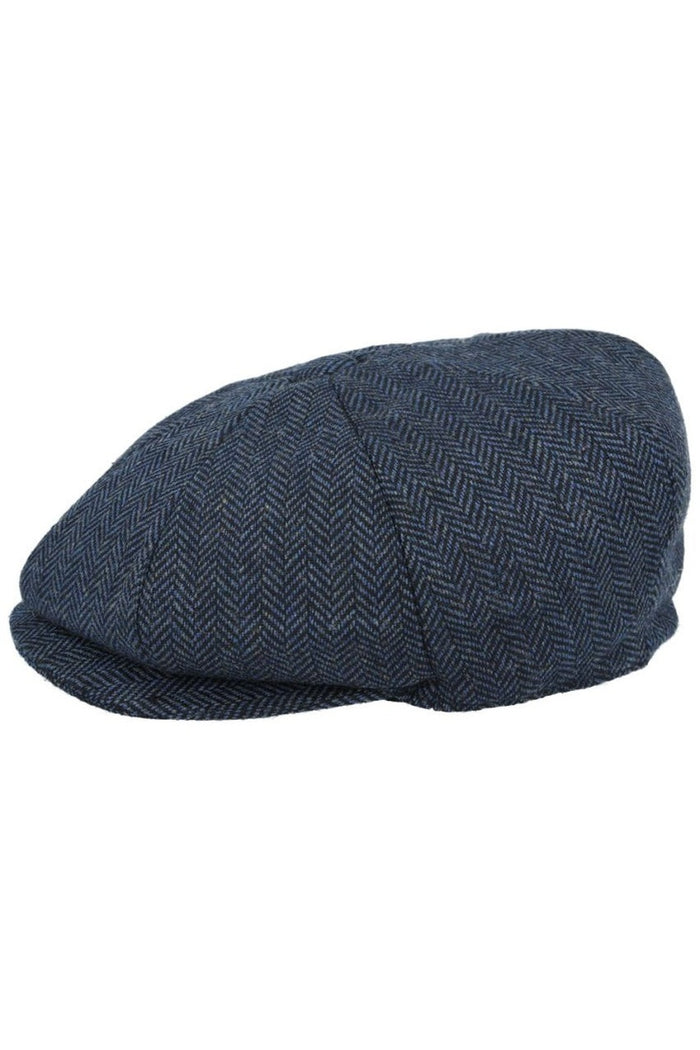 WOOL HERRINGBONE NEWSBOY FLAT CAP