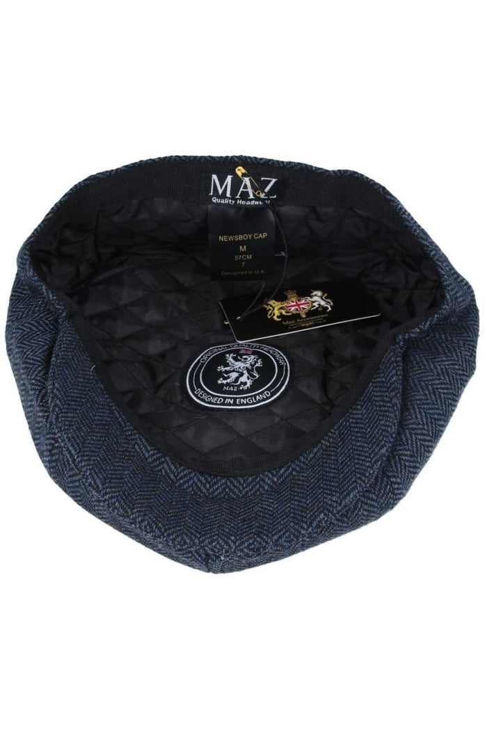 WOOL HERRINGBONE NEWSBOY FLAT CAP