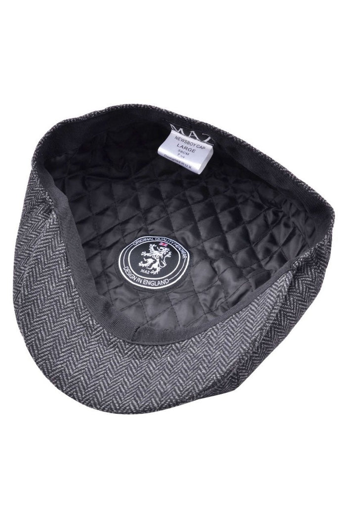 WOOL HERRINGBONE NEWSBOY FLAT CAP