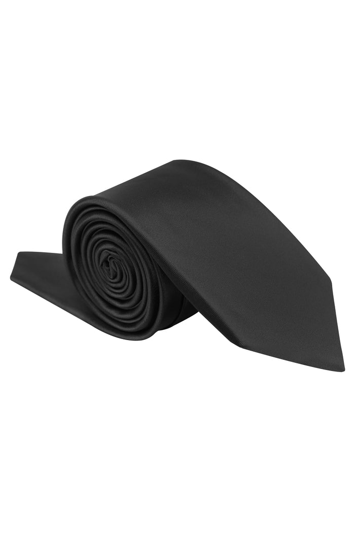 XPOSED - BLACK PREMIUM SATIN NECK TIE