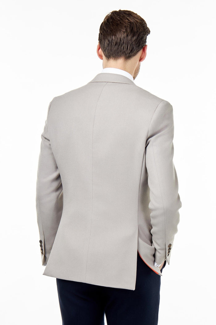 ZAK - 3 PIECE WEDDING SUIT NAVY TAUPE HONEYCOMB