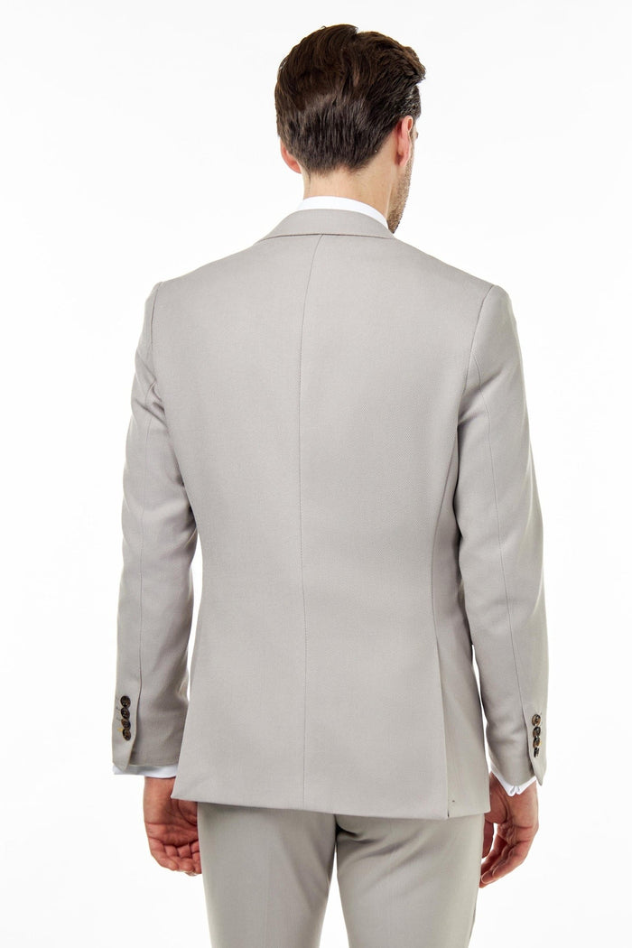 ZAK – TAILORED 2 PIECE SUIT IN TAUPE HONEYCOMB