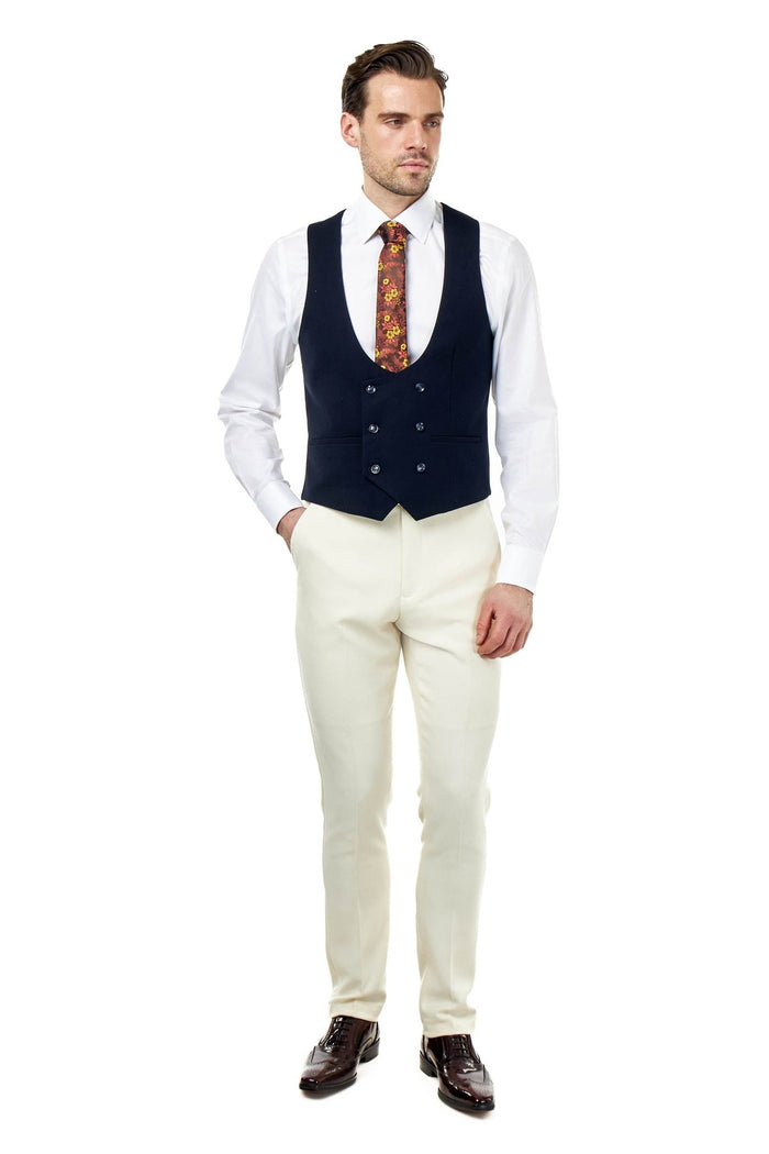 ZAK – CREAM IVORY TAILORED 3 PIECE WEDDING SUIT