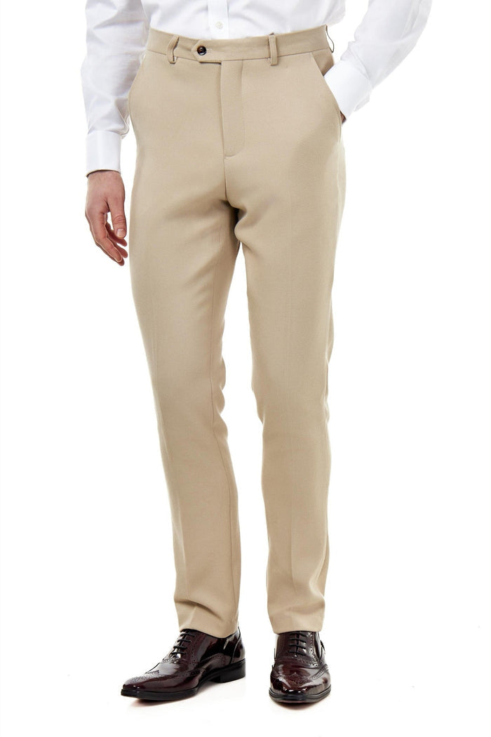 ZAK – HONEYCOMB WEAVE STONE TAILORED SUIT TROUSER