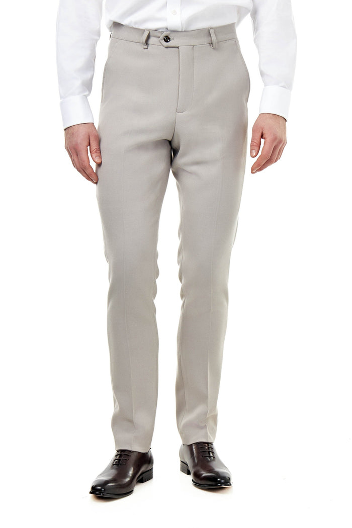 ZAK – HONEYCOMB WEAVE TAUPE TAILORED SUIT TROUSER