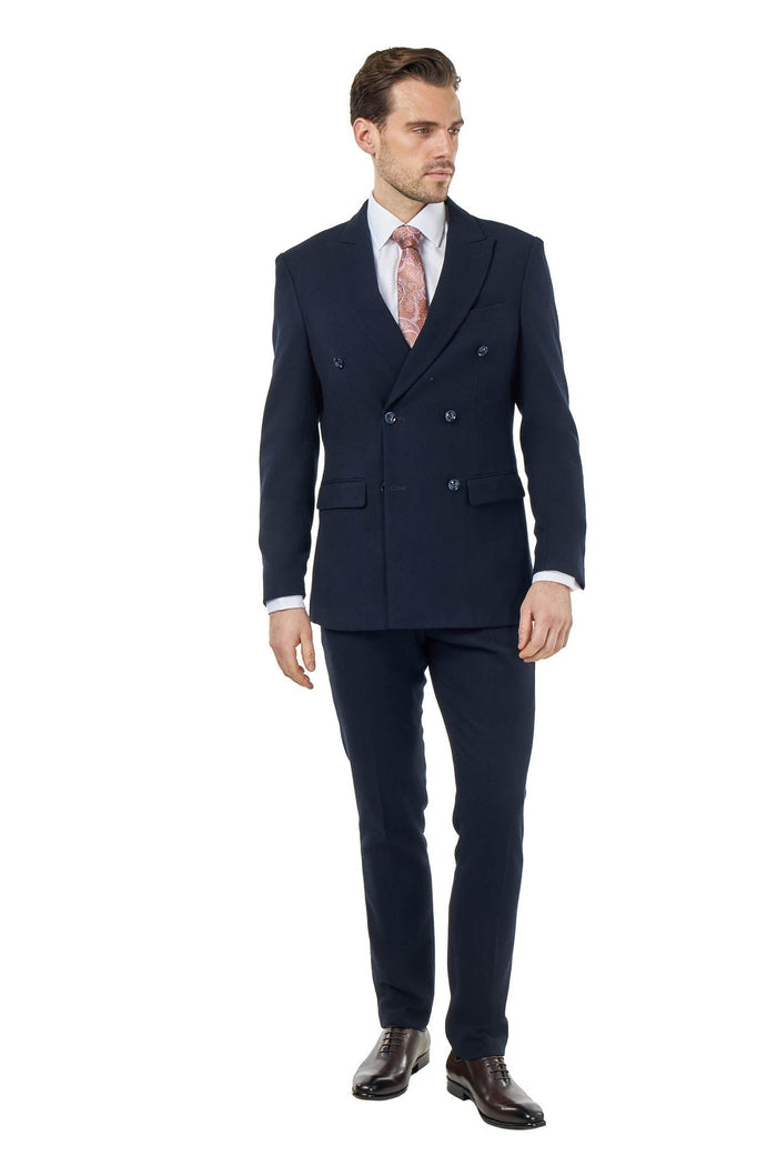 ZAK – NAVY BLUE DOUBLE BREASTED TAILORED 2 PIECE SUIT