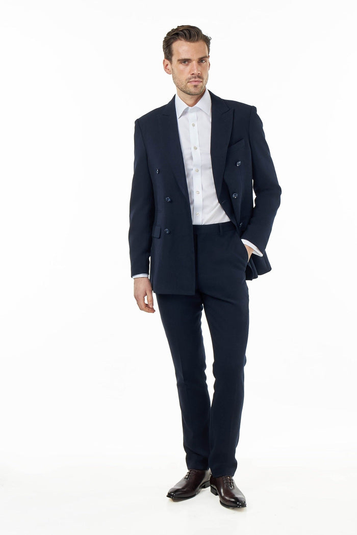 ZAK – NAVY BLUE DOUBLE BREASTED TAILORED 2 PIECE SUIT