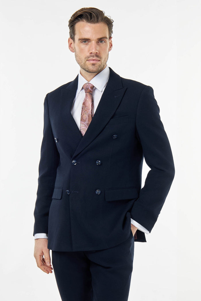 ZAK – NAVY BLUE DOUBLE BREASTED TAILORED 2 PIECE SUIT