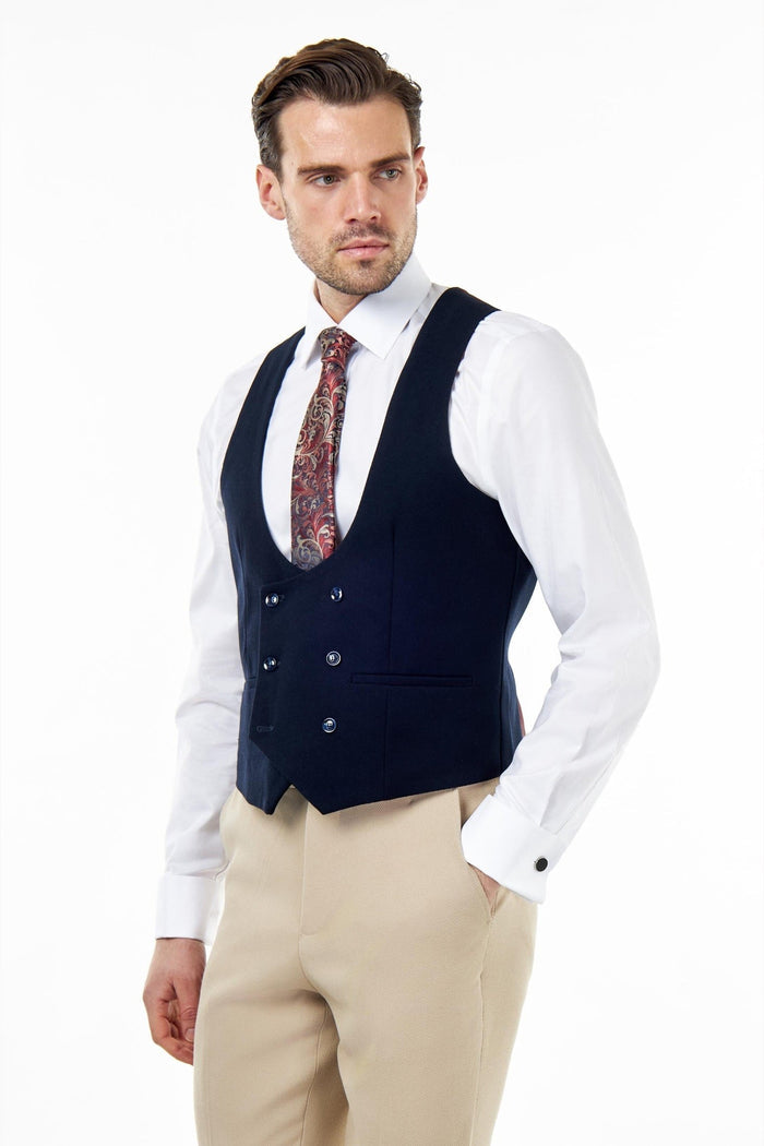 ZAK – STONE TAILORED 3 PIECE WEDDING SUIT