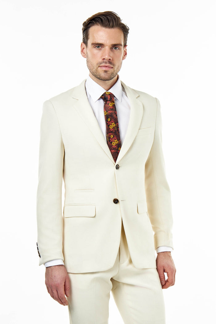 ZAK – TAILORED 2 PIECE SUIT IN CREAM HONEYCOMB