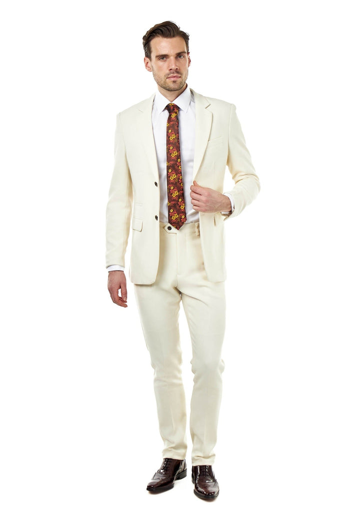 ZAK – TAILORED 2 PIECE SUIT IN CREAM HONEYCOMB