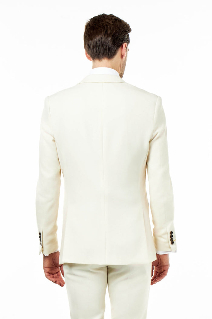 ZAK – TAILORED 2 PIECE SUIT IN CREAM HONEYCOMB