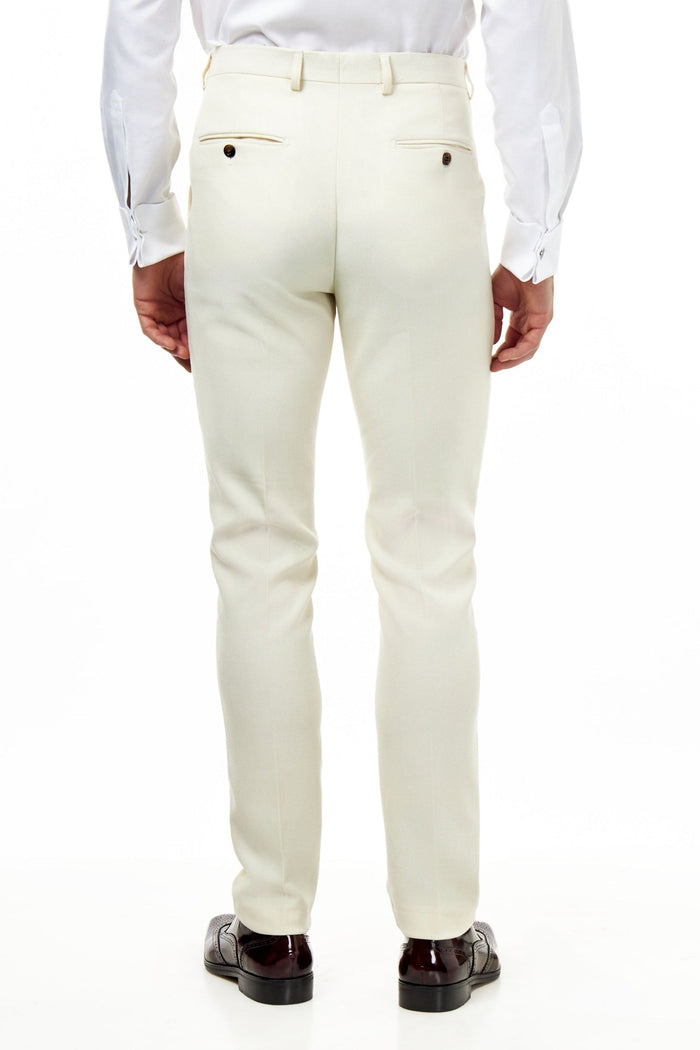 ZAK – HONEYCOMB WEAVE CREAM TAILORED SUIT TROUSER